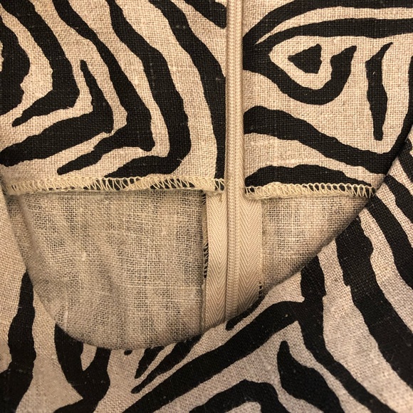 Unique Zebra Print , Heavy Raw Linen Dres, Sz M - Picture 8 of 12